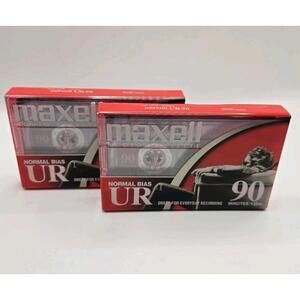 Set Of 2 Maxell Normal Bias UR Audio Blank Cassettes 90 Minutes NEW and SEALED